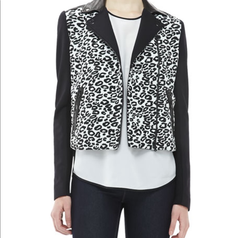 Rebecca Taylor Leopard print moto jacket